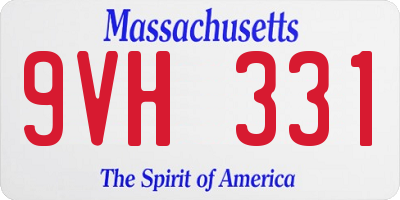 MA license plate 9VH331
