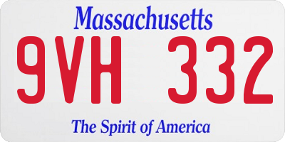 MA license plate 9VH332
