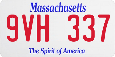 MA license plate 9VH337