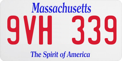 MA license plate 9VH339