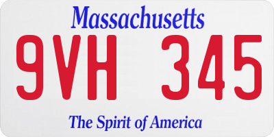 MA license plate 9VH345