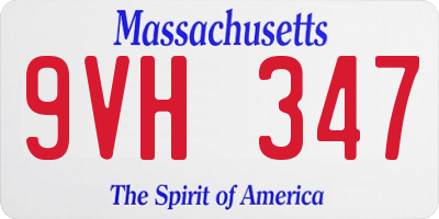 MA license plate 9VH347