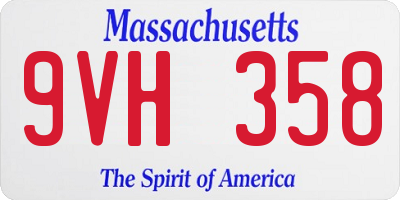 MA license plate 9VH358
