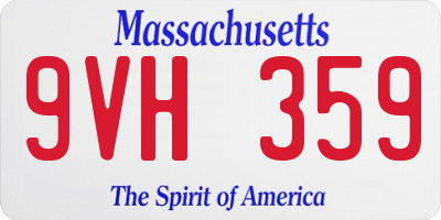 MA license plate 9VH359