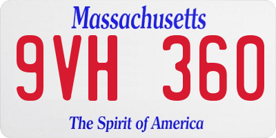 MA license plate 9VH360