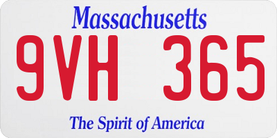 MA license plate 9VH365