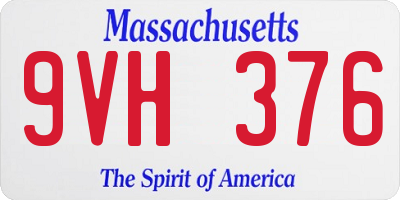 MA license plate 9VH376