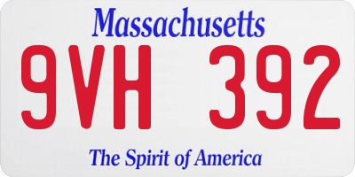 MA license plate 9VH392