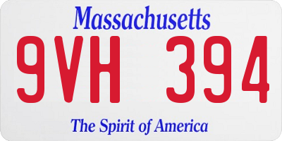 MA license plate 9VH394
