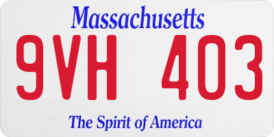 MA license plate 9VH403