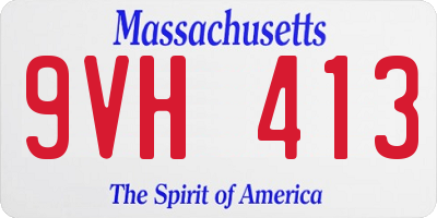 MA license plate 9VH413