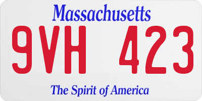 MA license plate 9VH423