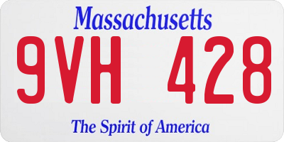 MA license plate 9VH428