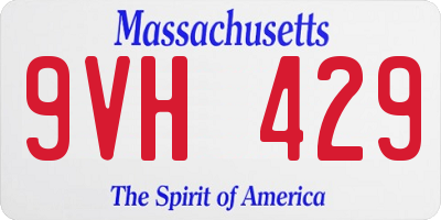 MA license plate 9VH429