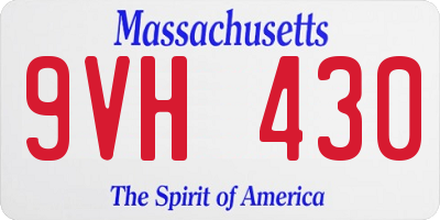 MA license plate 9VH430