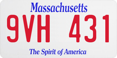 MA license plate 9VH431