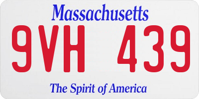MA license plate 9VH439