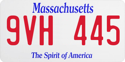 MA license plate 9VH445