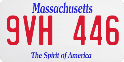 MA license plate 9VH446