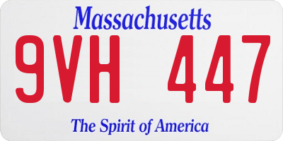 MA license plate 9VH447