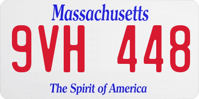 MA license plate 9VH448