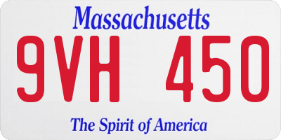 MA license plate 9VH450