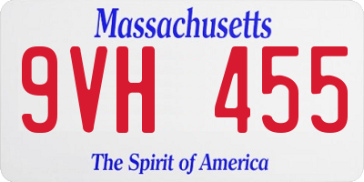 MA license plate 9VH455