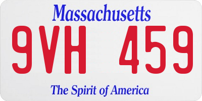 MA license plate 9VH459