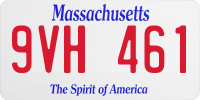 MA license plate 9VH461