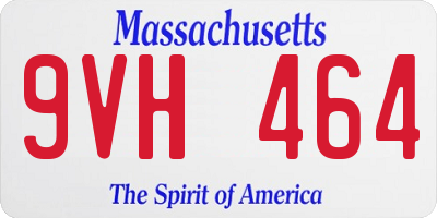 MA license plate 9VH464