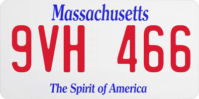 MA license plate 9VH466