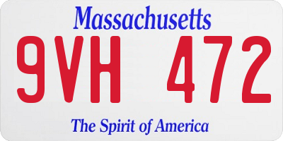 MA license plate 9VH472