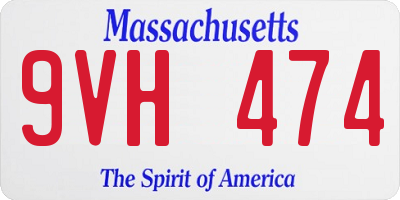 MA license plate 9VH474