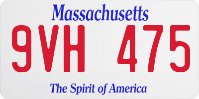 MA license plate 9VH475