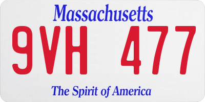 MA license plate 9VH477