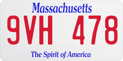 MA license plate 9VH478
