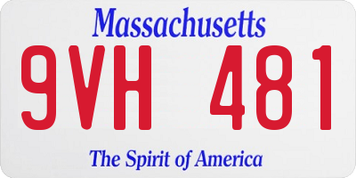 MA license plate 9VH481