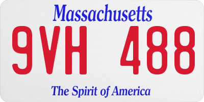 MA license plate 9VH488