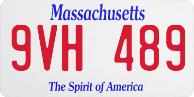 MA license plate 9VH489