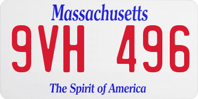 MA license plate 9VH496