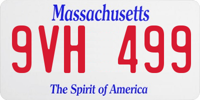 MA license plate 9VH499