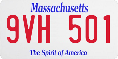 MA license plate 9VH501
