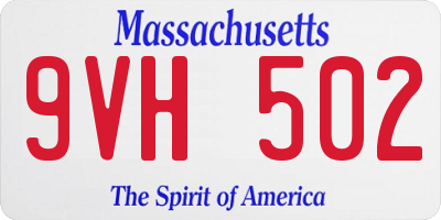 MA license plate 9VH502