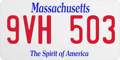 MA license plate 9VH503
