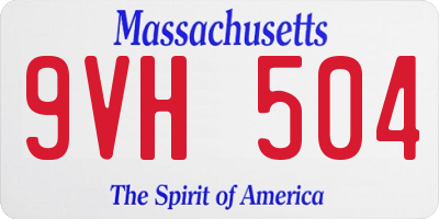 MA license plate 9VH504