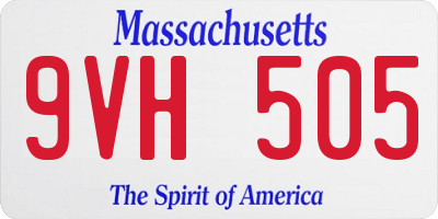 MA license plate 9VH505
