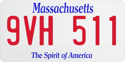 MA license plate 9VH511