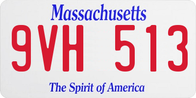 MA license plate 9VH513