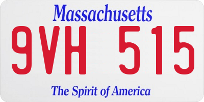 MA license plate 9VH515