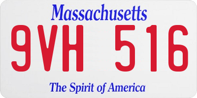 MA license plate 9VH516